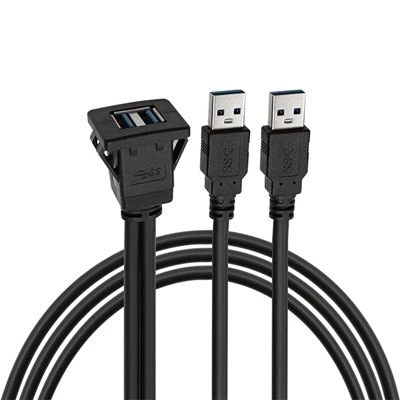 Četvrtasti dvostruki priključak USB 3.0 Produžni kabel za ugradnju u ploču s kopčom